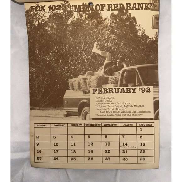 Fox 102.3 Men of Red Bank Calendar 1992 Issue Rock n Roll Sc History - Picture 5 of 8